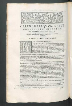 Galeni reliquum sexti commentarii in sextum de morbis vulgaribus librum