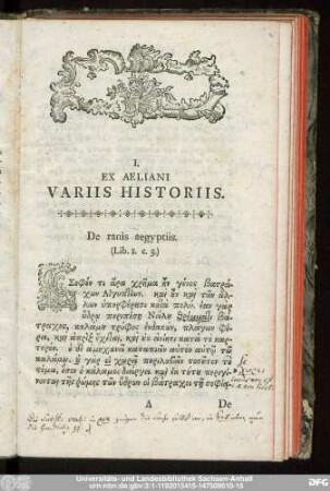 I. Ex Aeliani Variis Historiis.