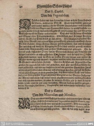 Das 8. Capitel. Von den Vegetabilien.