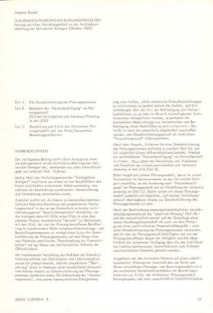 Zur Demokratisierung des Planungsprozesses