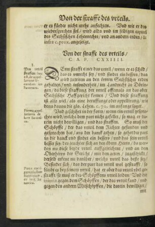 Von der straffe des urteils/ Cap. CXXIIII.