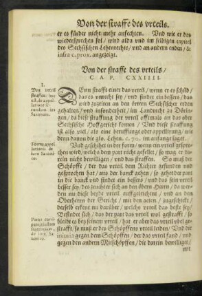 Von der straffe des urteils/ Cap. CXXIIII.