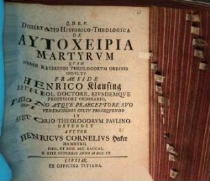 Diss. hist.-theol. de autocheiria martyrum