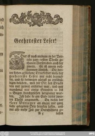 Geehrtester Leser!