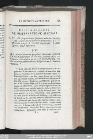 Sectio Secunda De Praeparatione Speciali.