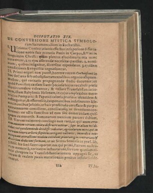 Disputatio XIX. De Conversione Mystica Symbolorum Sacramentalium in Eucharistia.