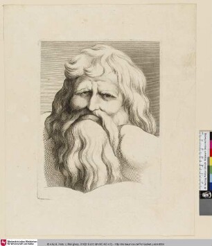 Livre de Differentes Etudes pour le Dessein [Kopf eines bärtigen Mannes (Flussgott?)]
