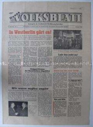 Wochenzeitung der Nationalen Front Berlin-Spandau "Neues Volksblatt"