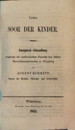 Ueber Soor der Kinder