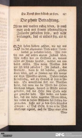 Die zehnte Betrachtung.