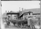 Fasnacht Sigmaringen 1928; Umzugswagen mit Flugzeug, vorne Ingenieur Hubert Glats, hinten Schlossermeister Otto Münzer