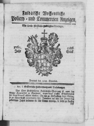 52tes Stück, Ausgabe vom 25. December 1767