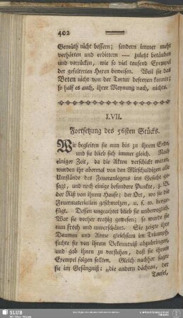 LVII. Fortsetzung des 56sten Stücks