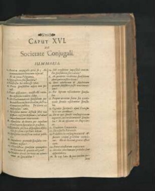 Caput XVI. De Societate Coniugali.