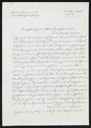 Brief von Friedrich Bischoff an Gerhart Hauptmann