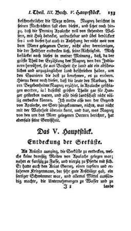 Das V. Hauptstück - Entdeckung der Seeküste.