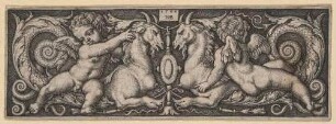 Querfüllung mit zwei auf Chimären reitenden Putten
