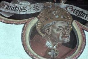Vierpaß mit den Kirchenvätern Gregorius und Augustinus