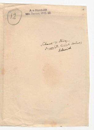 Geologische Notizen / Humboldt, Alexander