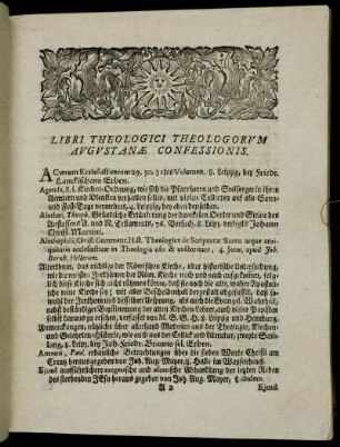 Libri Theologici Theologorum Augustanæ Confessionis.