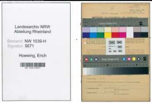 Entnazifizierung Erich Hoewing , geb. 05.06.1898 (Kaufmann)