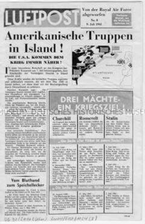 Britisches Nachrichtenblatt "Luftpost" u.a. zur Landung von US-Truppen in Island