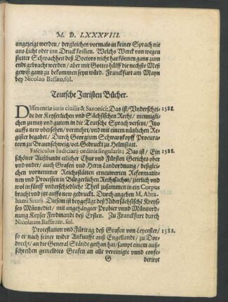 Teutsche Juristen Bücher.
