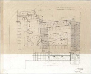 Gsaenger, Gustav; München, Theatinerstr.; Bayerisches Kultusministerium, Erweiterung - Erweiterungsbau, Variante zum Bauentwurf (Grundriss EG)