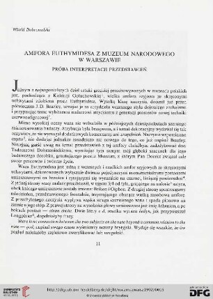 36: Amfora Euthymidesa z Muzeum Narodowego w Warszawie : próba interpretacji przedstawień