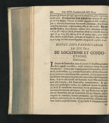 Disput. XXVI. De Locatione Et Conductione.