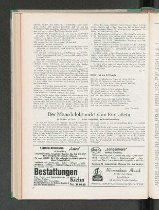 Der Mensch lebt nicht vom Brot allein