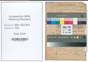 Entnazifizierung Erich Voss , geb. 25.09.1900 (Bauunternehmer)