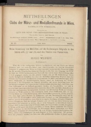 N° 37. Juni 1893. Wien