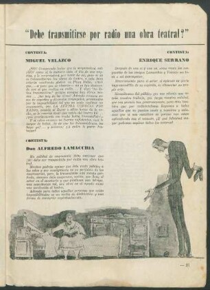 "Debe transmitirse por radio una obra teatral?"