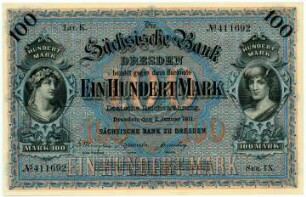 Geldschein, 100 Mark, 2.1.1911