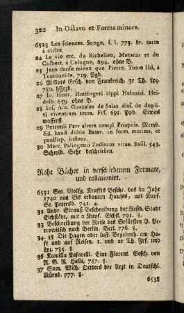 322-382, Hohe Bücher in verschiedenem Formate.