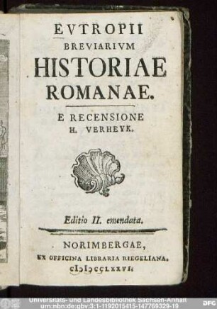 Evtropii Breviarium Historiae Romanae