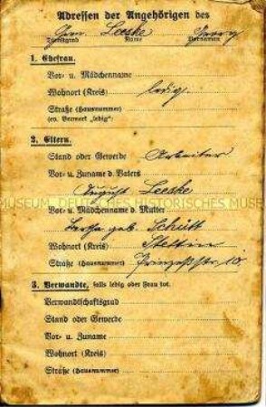 Militärpass (?) des Musketiers Georg Leeske