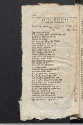 Lieder-Register.