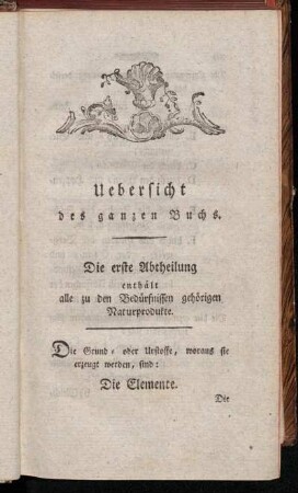 Uebersicht des ganzen Buchs.