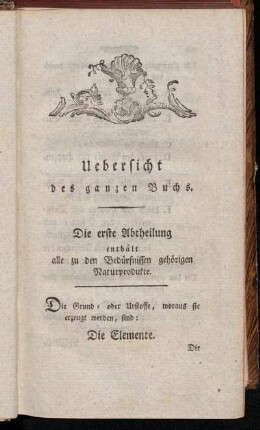 Uebersicht des ganzen Buchs.