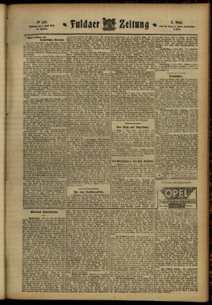 Dritte Ausgabe vom Samstag, den 08. Juni 1912.
