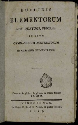Euclidis Elementorum Libri Quatuor Priores