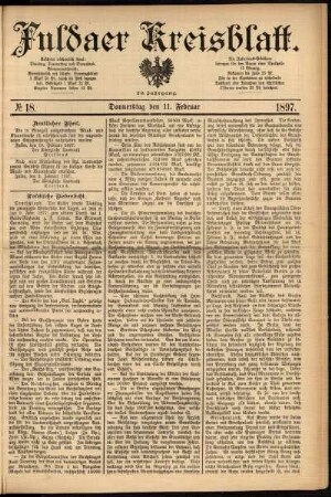 Ausgabe vom Donnerstag, den 11. Februar 1897.