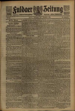 Erste Ausgabe vom Donnerstag, den 05. November 1908.