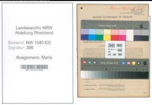 Entnazifizierung Maria Boegemann , geb. 23.06.1917 (Seelsorgehelferin)