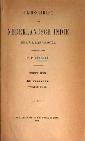 Tijdschrift voor Nederlandsch-Indië. 4. 1866, Deel 2