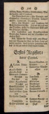 Erstes Register derer Capitel