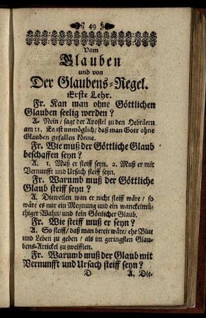 Vom Glauben und von Der Glaubens-Regel.