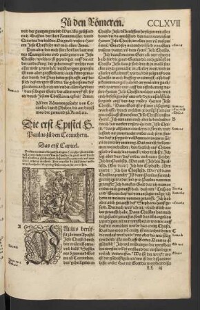 Die erst Epistel S. Paulus zu den Corinthern.